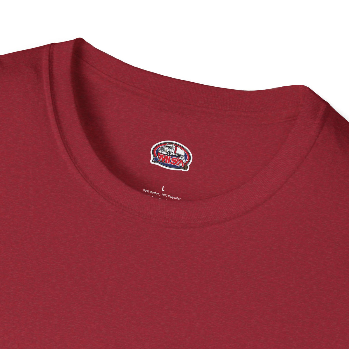 Heather navy unisex T-shirt from Printify featuring trucking melting down graphic, ideal for freight brokers and truckers.