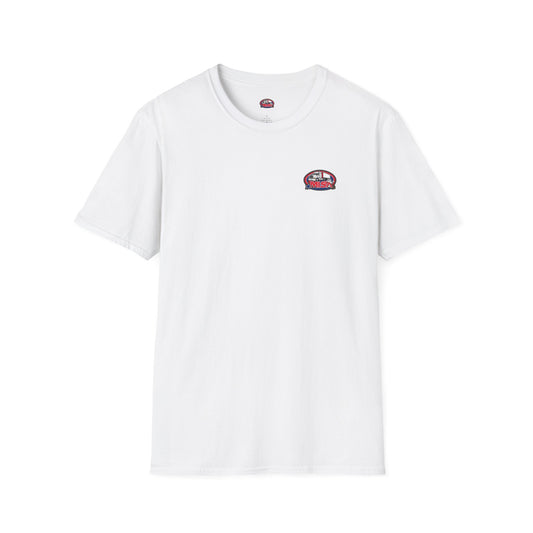 Unisex grey softstyle T-shirt with "We Drive America's Economy" graphic print, casual graphic tee by Printify.