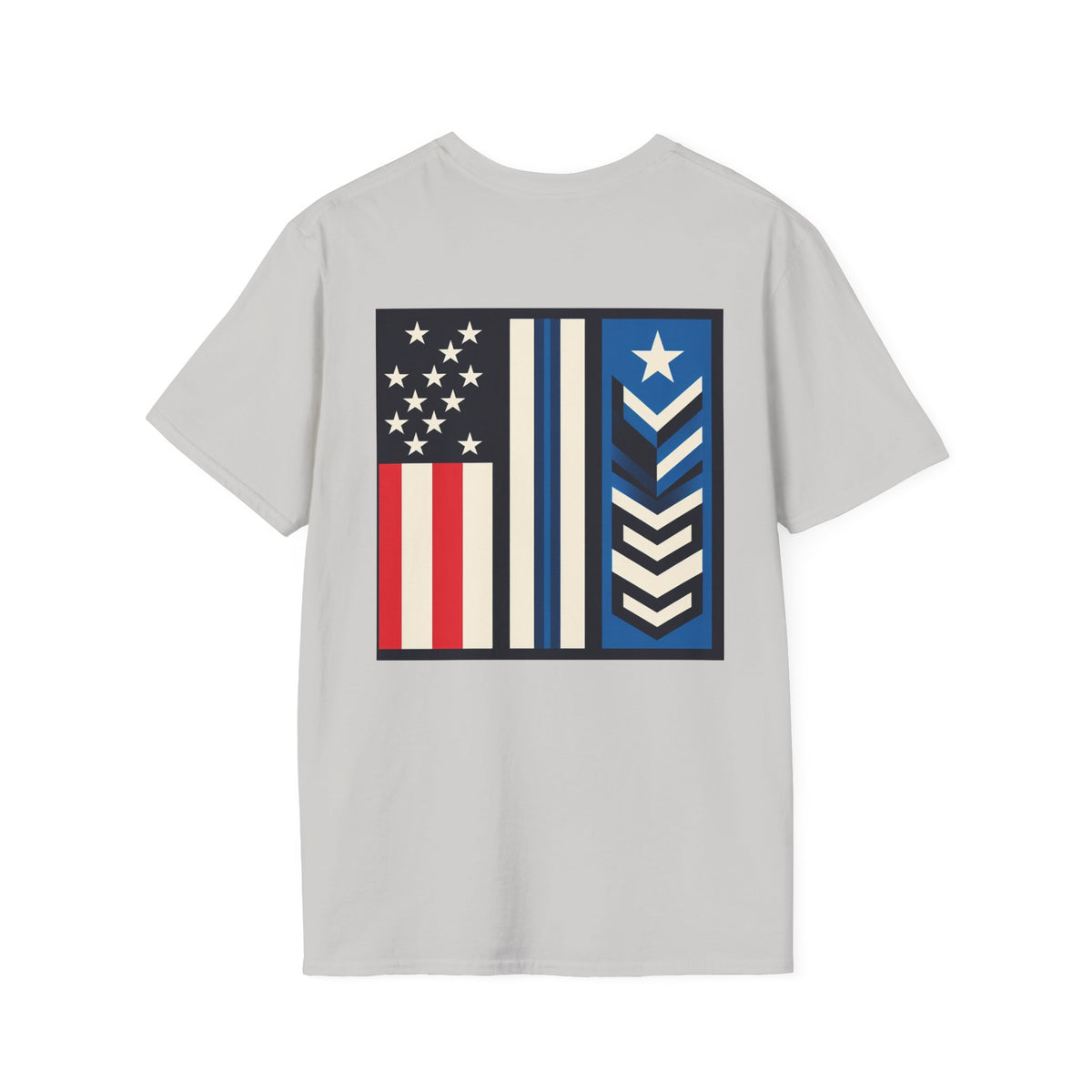 White patriotic unisex T-shirt by Printify featuring a "We Drive America's Economy" design for casual wear.