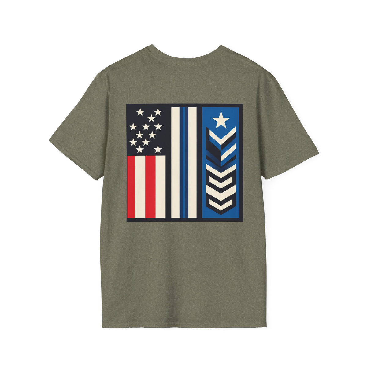 White patriotic unisex T-shirt from Printify featuring "We Drive America's Economy" design and casual fit.