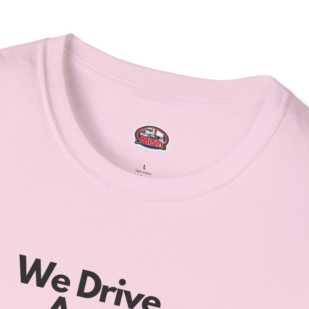 White patriotic unisex T-shirt by Printify featuring "We Drive America's Economy" design, displayed flat on a white background.