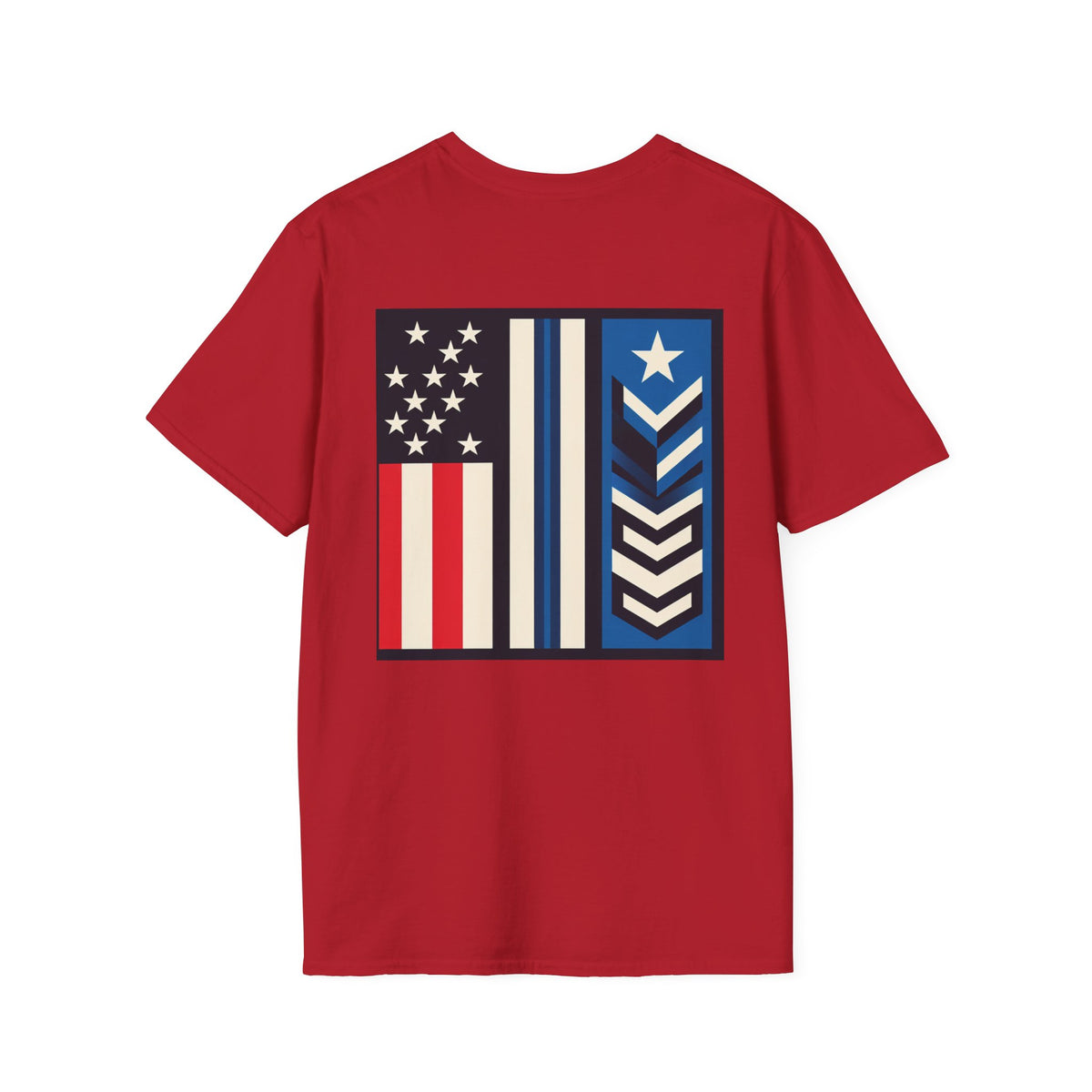 White patriotic unisex T-shirt by Printify featuring "We Drive America's Economy" design, casual and comfortable fit.