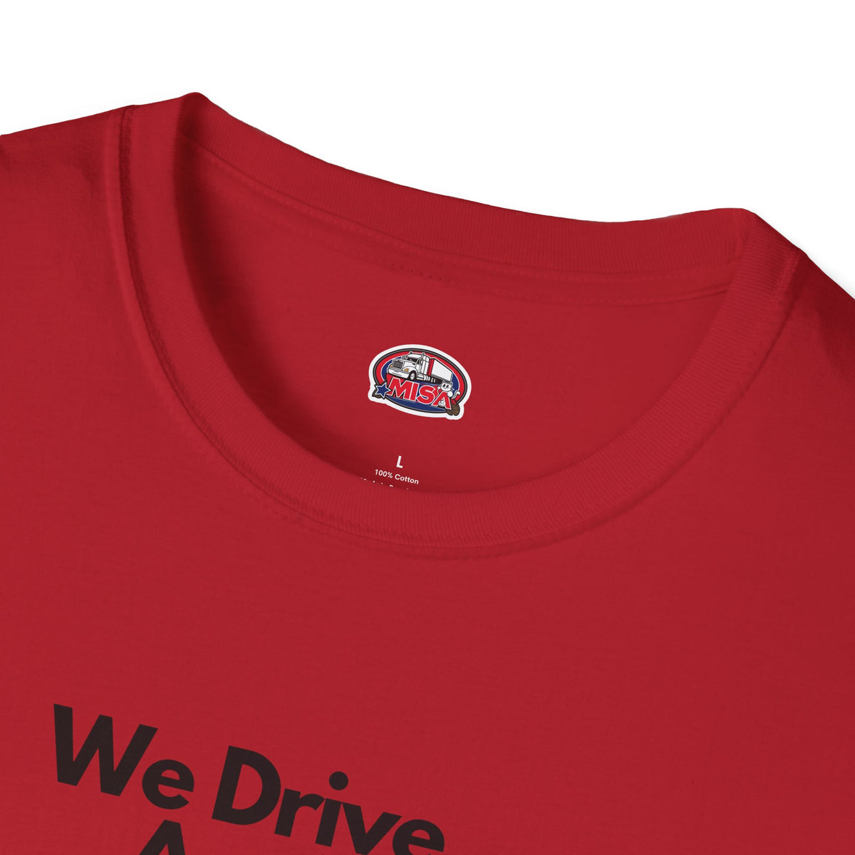 White patriotic unisex T-shirt by Printify featuring a "We Drive America's Economy" design.