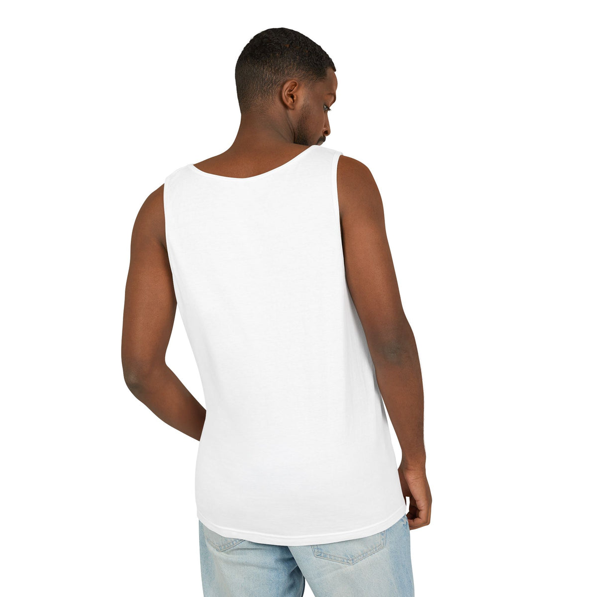 Chambray trucking humor tank top by Printify with humorous slogan "I'll Sleep When I'm Done" displayed on the front.