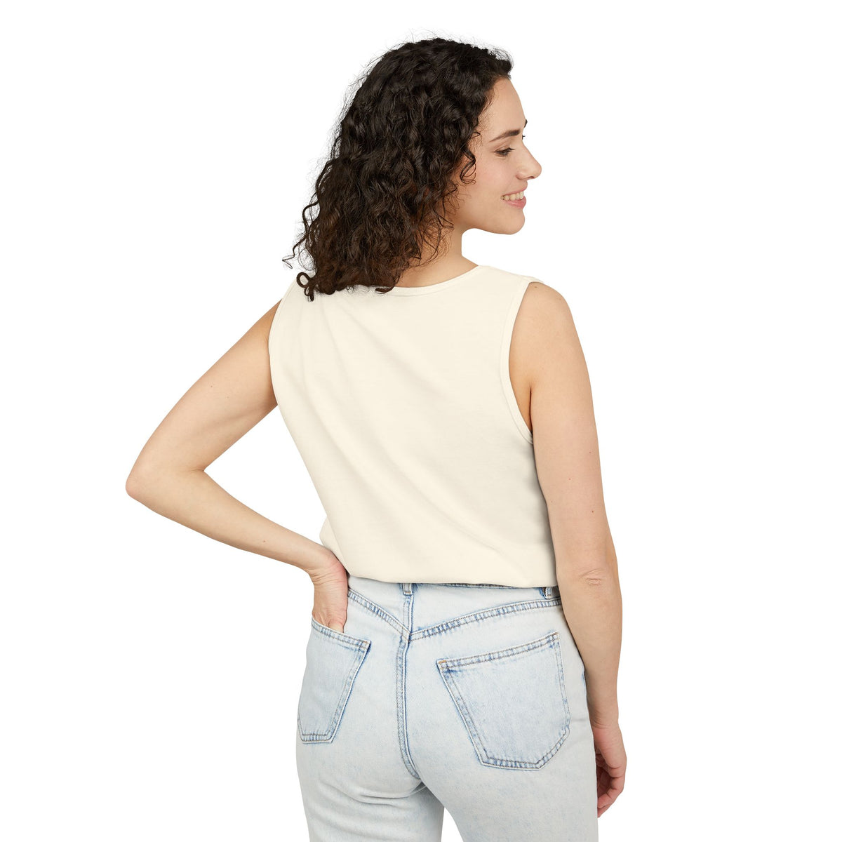 Chambray trucking humor tank top by Printify featuring the slogan "I'll Sleep When I'm Done" in casual style.