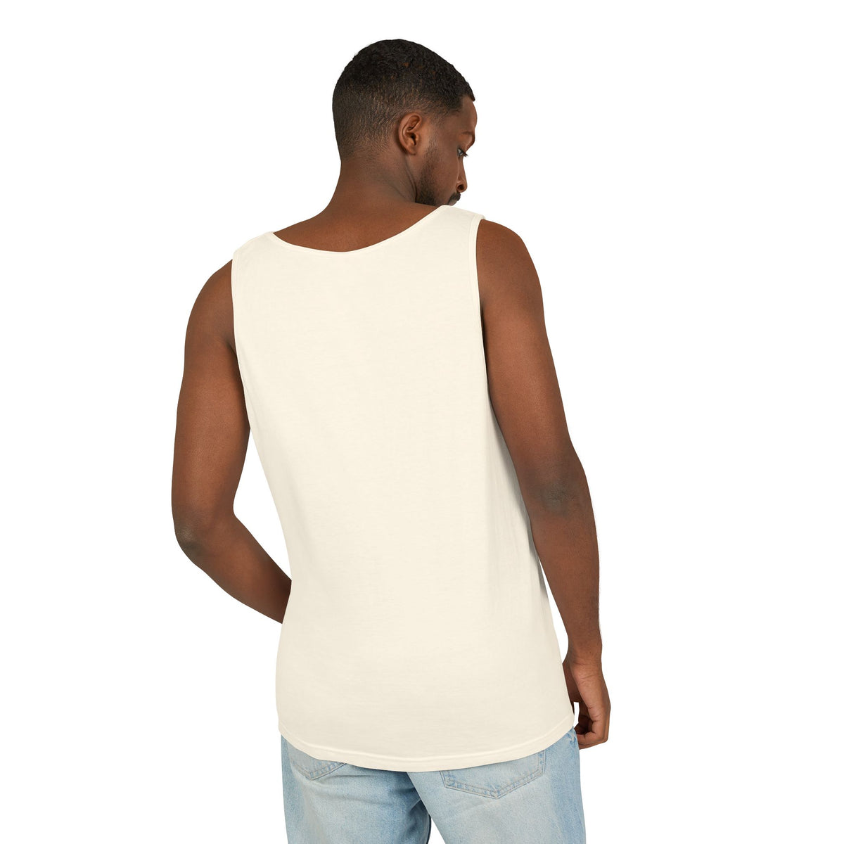 Chambray trucking humor tank top from Printify featuring the phrase "I'll Sleep When I'm Done" on a casual sleeveless shirt.