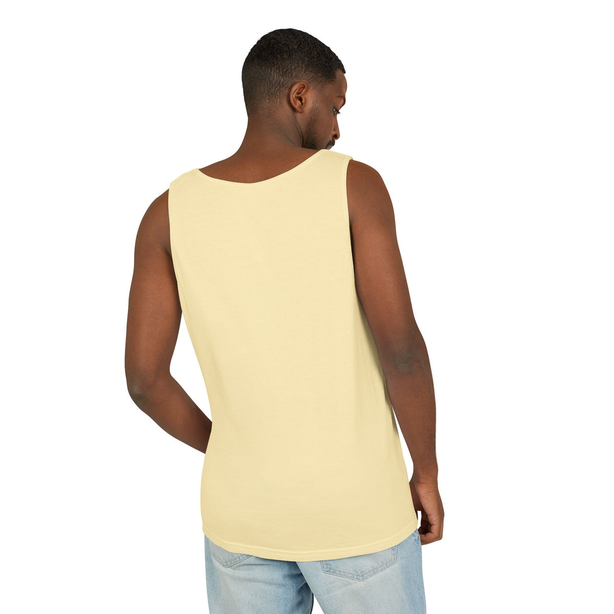 Trucking humor tank top by Printify featuring "I'll Sleep When I'm Done" slogan, chambray fabric, XS size, casual wear.