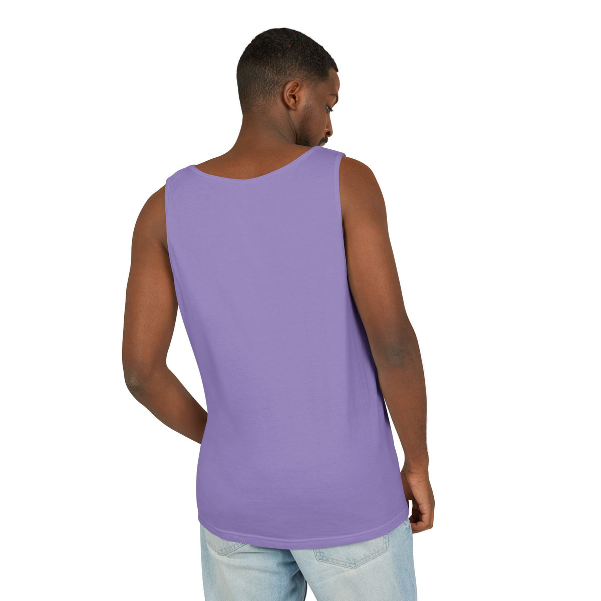 Chambray trucking humor tank top by Printify featuring the phrase "I'll Sleep When I'm Done" in bold lettering.