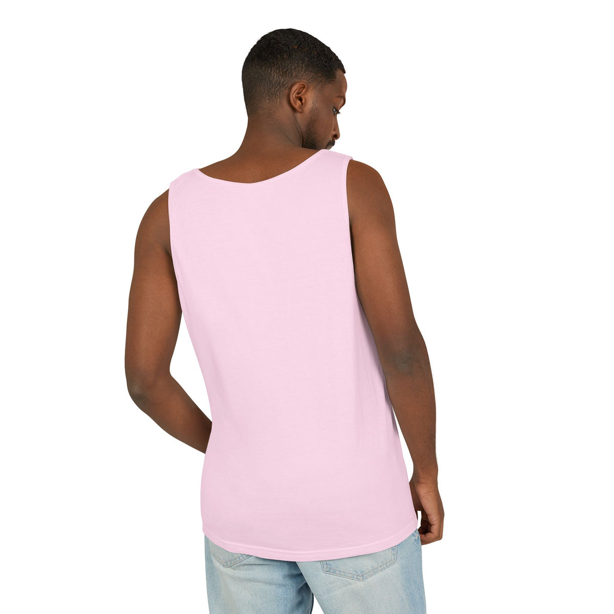 Chambray trucking humor tank top by Printify with "I'll Sleep When I'm Done" slogan, casual sleeveless design for truck enthusiasts.