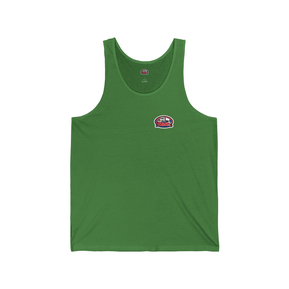 Aqua unisex jersey tank top with patriotic "We Drive America's Economy" graphic by Printify, casual and comfortable fit.