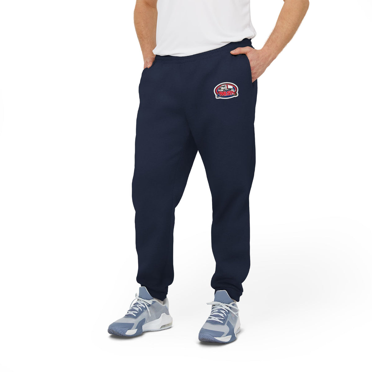 Black adidas unisex fleece joggers, comfortable athleisure trousers with a relaxed fit, ideal for casual wear and lounging.